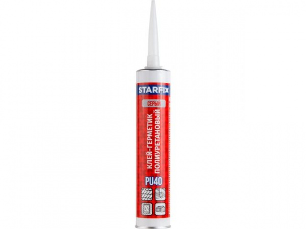 Клей-герметик полиуретановый PU40 STARFIX, серый 300 мл (SM-30218-1)