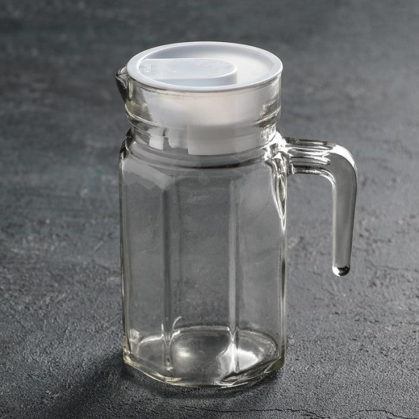 Кувшин для воды стеклянный «Лёд», 500 мл, 9×16 см, цвет МИКС /862750