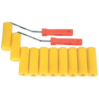 Набор мини-валиков "ПОРОЛОН", 100 мм, D - 35 мм, D ручки - 6 мм, 10 шт., 2 бюгеля/802835