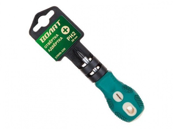 Отвертка "+" №2 38мм PH ВОЛАТ (крестовая Phillips, двухкомп. рукоятка Anti-Slip) (17090-230)