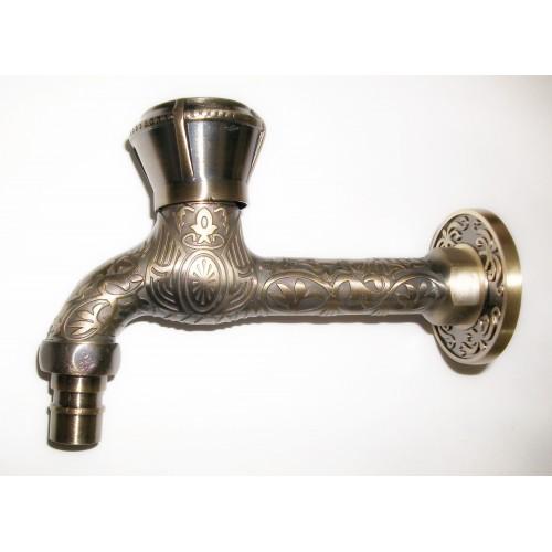 Вентиль ДЛЯ БАНИ водоразборный с носиком 1/2' длинный латунь декор бронза