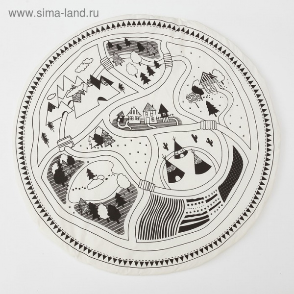 Коврик детский игровой Крошка Я "Путешествие", d 90 см, 100% хлопок/4429031