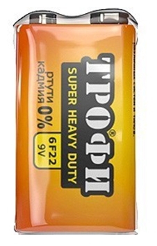 Батарейка 6F22 (крона) ТРОФИ 1BL /51425