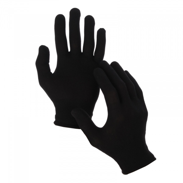 Перчатки нейлоновые, без покрытия, размер 8, чёрные / 1761685