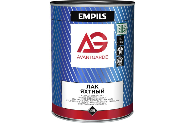 Лак высокой твердости яхтный AvantGarde глянцевый бесцветный 0.75 л 0,8 кг