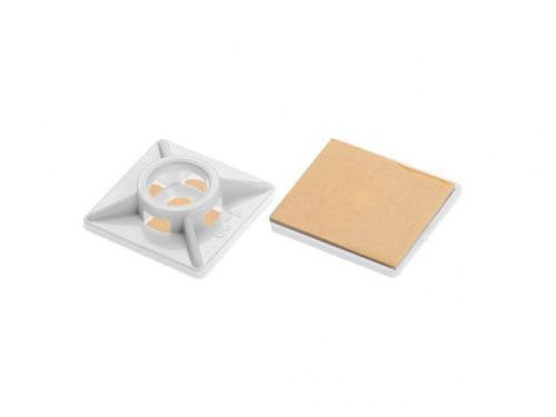 Площадка для хомут-стяжки 19х19 мм самоклеящаяся, белая  STARFIX/SM-47751-100