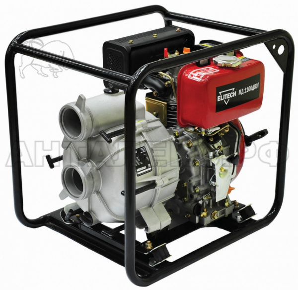 Мотопомпа дизельная "PGST80A" (ТСС) для сильнозагрязненной воды, 916 л/мин, глубина всасывания 7 м