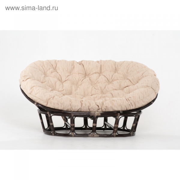 Кресло "MAMASAN" 175х82х82см, с подушкой белого цвета,цвет темно-коньячный,23/02  3289774