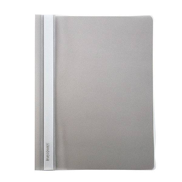 Папка-скоросшиватель INFORMAT А4, серая, пластик 180 мкм, карман для маркировки/061475