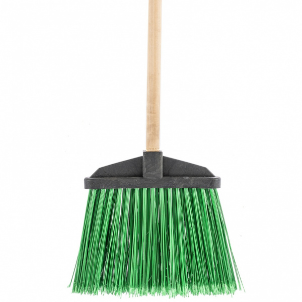 Метла полипропиленовая, 345 х 200 х 1420 мм, веерная распушенная, деревянный черенок/63230