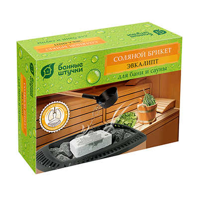 Соляной брикет с травами "Эвкалипт", 1300 г /32255