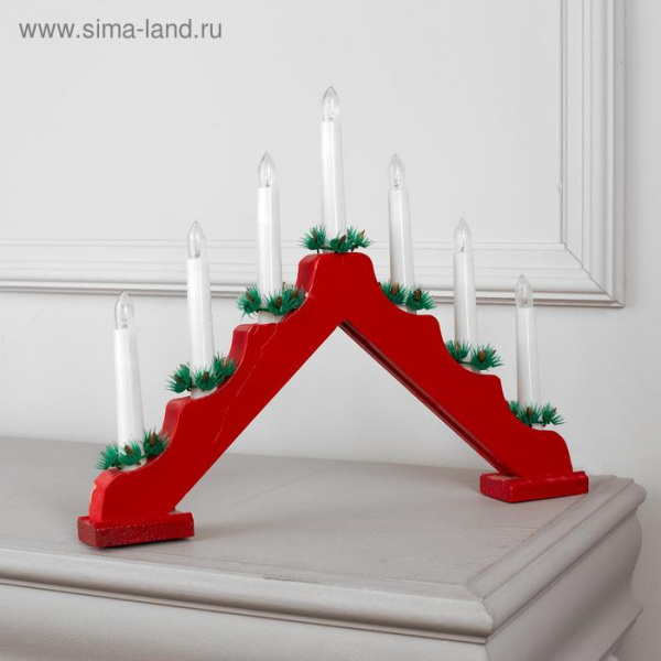 Светодиодная фигура «Рождественская горка» 39×31×5см, свечение тёплое белое /5482777