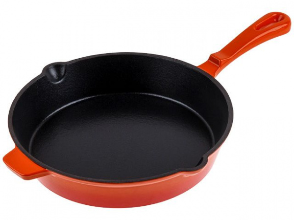 Сковорода чугунная ф 26,5х5,4 см с ручкой, PERFECTO LINEA (57-265541)