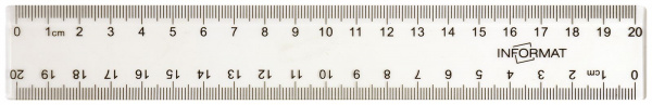 Линейка INFORMAT 20 см пластиковая прозрачная/239648
