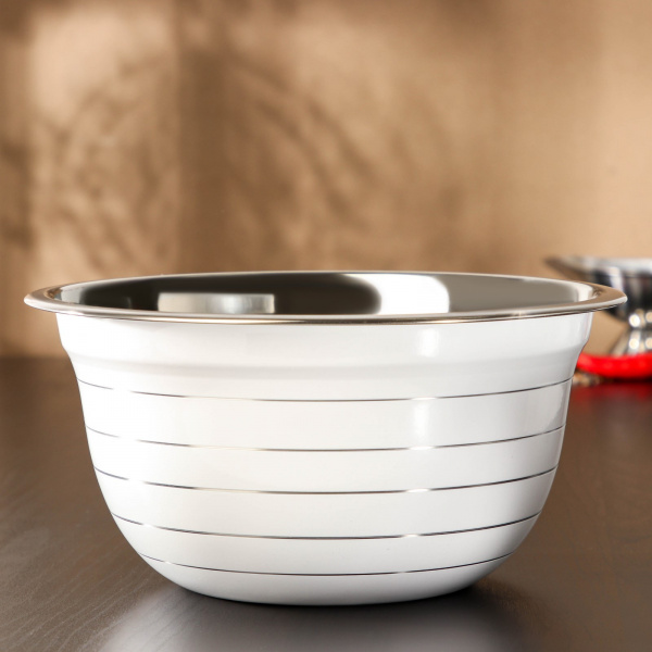 Миска light, 2,4 л, d=22 см, цвет белый /6249705