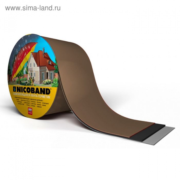 Самоклеящаяся герметизирующая лента Никобенд, коричневая, 0,1х3м /1435634