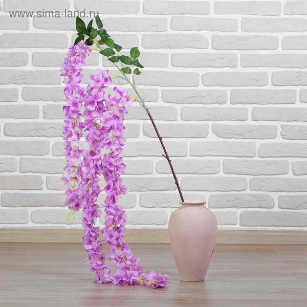 Цветы искусственные "Вестерия" 5*160 см. фиолетовая /2589938