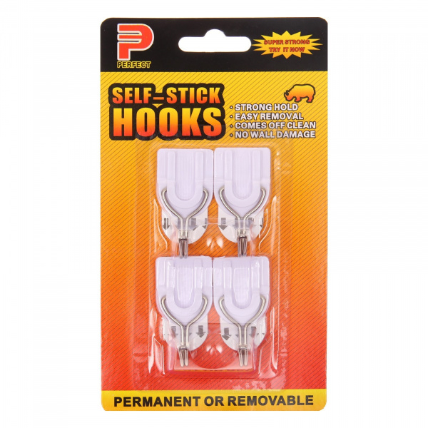 Крючки самоклеящиеся, круглые, с системой бесследного удаления, набор, 2,5 х 3 см, 4 шт /7363797