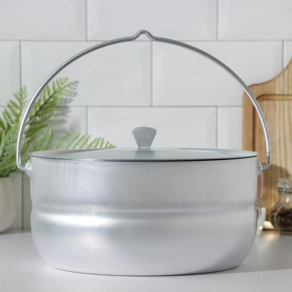 Котелок туристический, 8 л, алюминиевая крышка /2385142