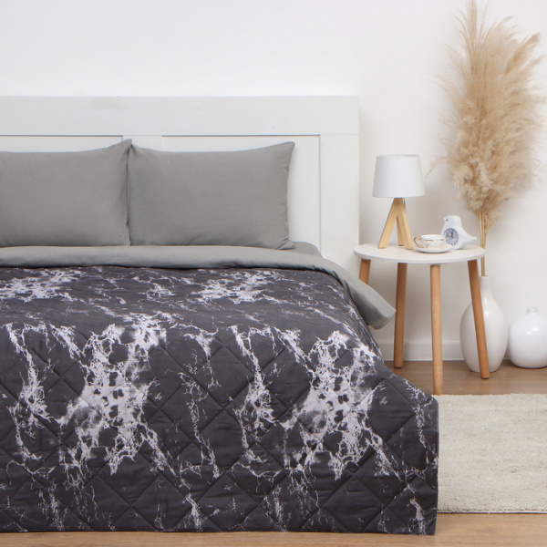 Покрывало LoveLife евро Gray marble, 200*210±5см, микрофайбер, 100% п/э /10205641