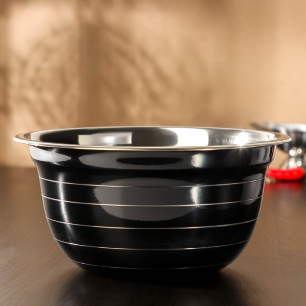 Миска Dark, 2,4 л, d=22 см, цвет чёрный /6249697