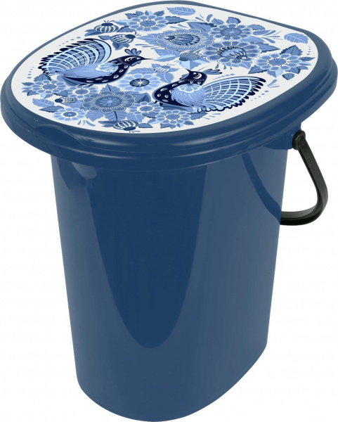 Ведро-туалет Smart Solution 20л Гжель темно-синий