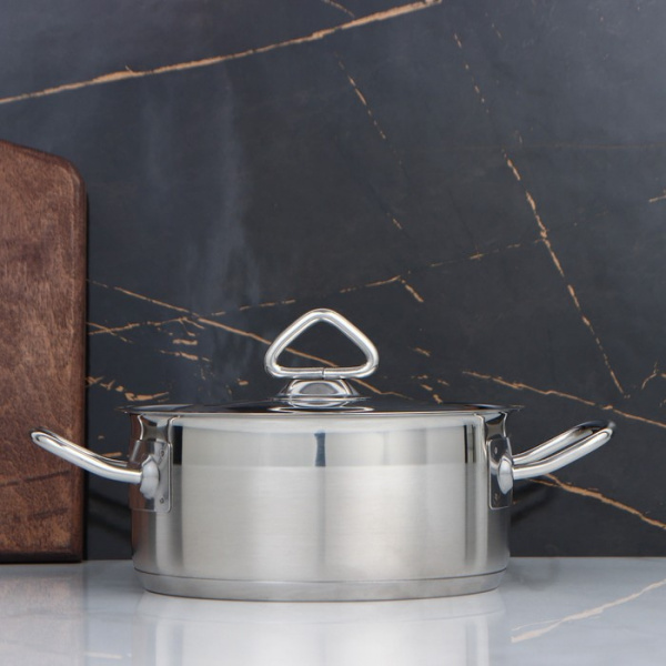 Кастрюля, 2 л, d=19 см, h=8 см, металлическая крышка, тройное дно, индукция /5425208