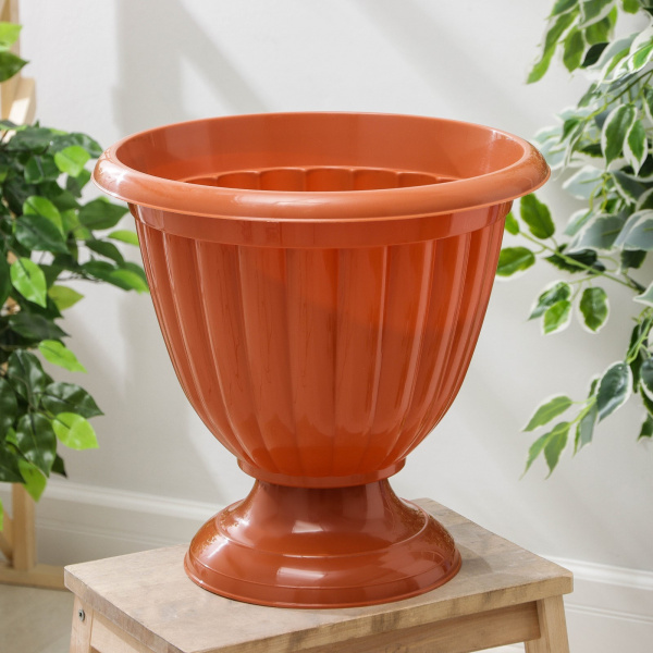 Вазон на ножке «Жасмин», 12 л, цвет коричневый /577729