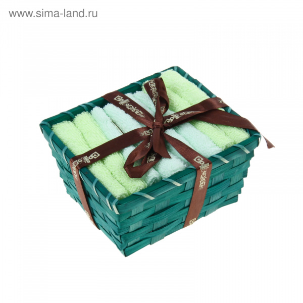 Набор полотенец в корзинке "Collorista" Мint 30х30шт 4шт 909390