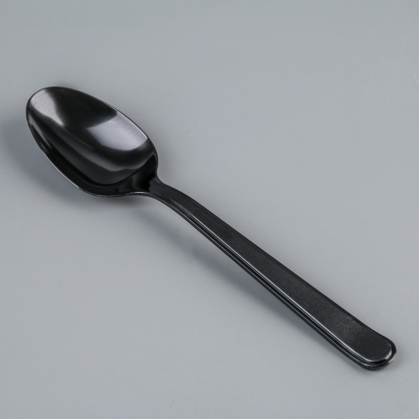 Ложка одноразовая 18 см "Премиум", цвет черный, 25шт/уп. 4045771