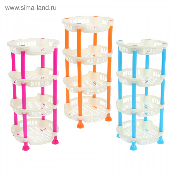 Этажерка 4х-ярус. круглая МИКС 896547