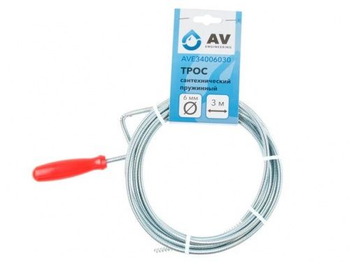 Трос сантехнический пружинный ф 6 мм длина 3 м AV Engineering/AVE34006030