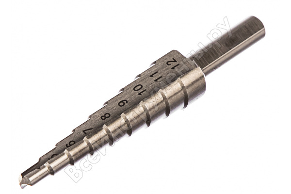 Сверло ступенчатое HSS по металлу, 9 ступеней (4-12мм)/36394