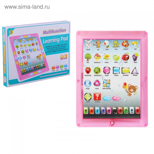 Планшет детский обучающий, изучение цифр, животных МИКС 1306708