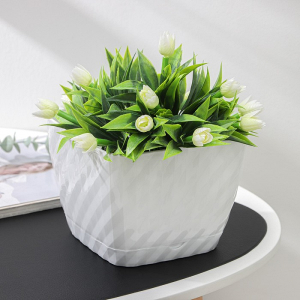 Горшок с поддоном «Классика», 2 л, цвет белый/4422022