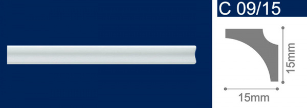 Плинтус потолочный экструдированный С09/15 2м-002655