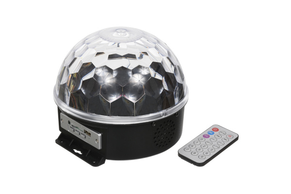 VEGAS   Шар Диско, 6 разноцв. LED ламп, 18*18*15 см, MP3 проигрыватель, 2 колонки, USB и SD 55106