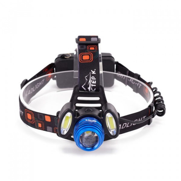 Фонарь налобный аккумуляторный "Мастер К", 1200 мАч,4 режима,7.5х8 см, микс /3521500