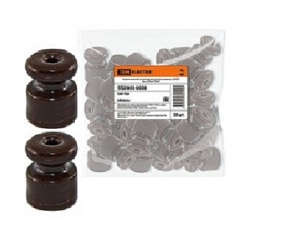 Изолятор керамический для ретро провода "ЭКО" (25шт) бук TDM (SQ2802-0006)