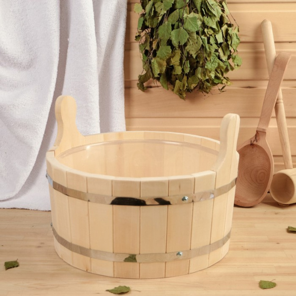 Шайка 10л с пластиковой вставкой обод "Добропаровъ" 1186561