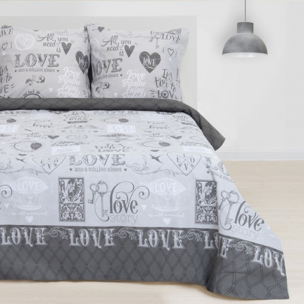 Постельное бельё "Этель" евро Love 200*217 см, 220*240 см, 70*70 см -2 шт, 100% хлопок,/2968332