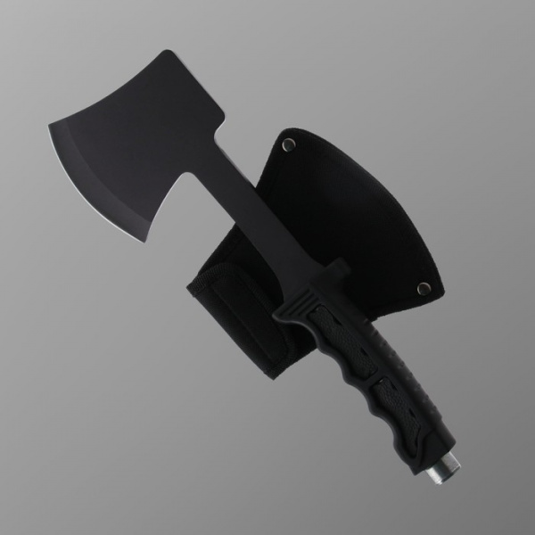 Топорик туристический "Рейд" черный, прорезиненная ручка 27,5см/1850717