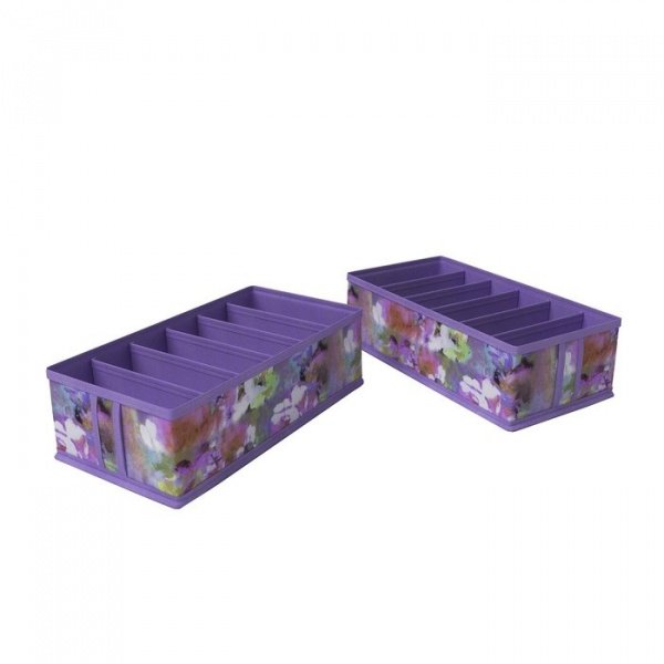 Кофр для нижнего белья и маек "Акварель" 6 ячеек, 35х16х10 см 4776073