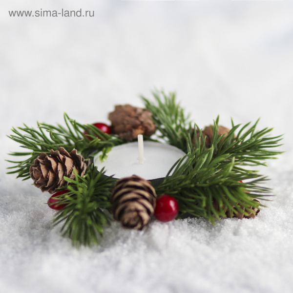 Свеча в венке «С Рождеством Христовым!»/4310315