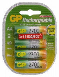 Аккумулятор GP R6 2700mAh 270AAHC/R6 Ni-MH BL3+1 ПРОМО