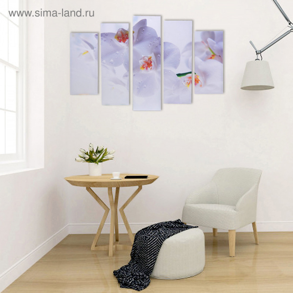 Картина модульная на подрамнике "Белые орхидеи" 115х80см /1337015