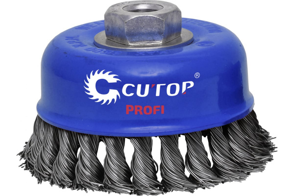 Щетка чашка (75 мм; М14; крученая проволока 0.5 мм) для УШМ CUTOP 82-521