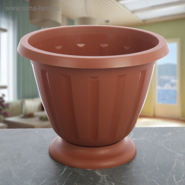 Вазон 10л. "Пальмира" цвет коричневый 586896