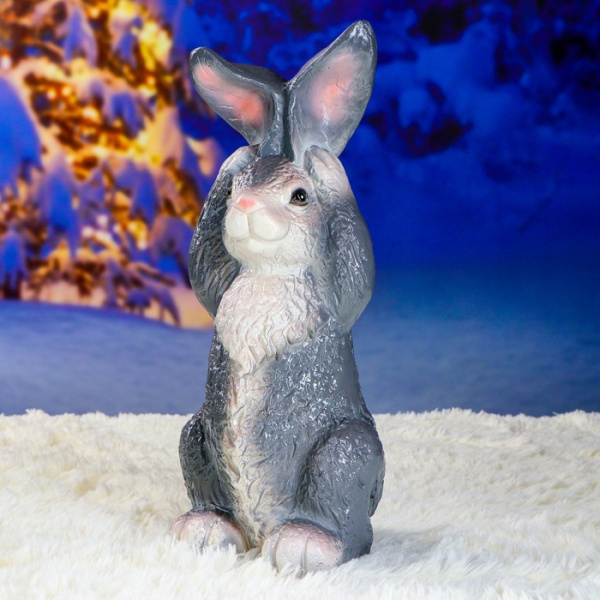 Садовая фигура "Заяц ушастый" 18х18х42см серый /3808094