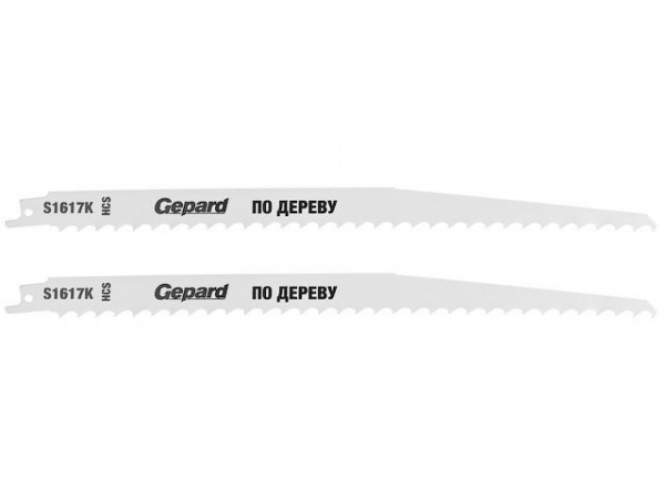 Пилка сабельная по дереву S1617K (2 шт.) GEPARD (пропил прямой, грубый, быстрый рез) (GP0680-21)